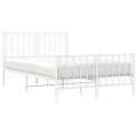 Metalowa rama łóżka z wezgłowiem i zanóżkiem, biała, 120x190 cm Lumarko!