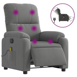 Rozkładany fotel elektryczny, masujący, ciemnoszary, mikrofibra Lumarko!