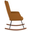 Fotel bujany, brązowy, tapicerowany aksamitem Lumarko!