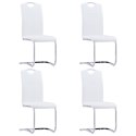 Krzesła stołowe, wspornikowe, 4 szt., białe, sztuczna skóra Lumarko!
