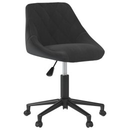 Obrotowe krzesło biurowe, czarne, obite aksamitem Lumarko!