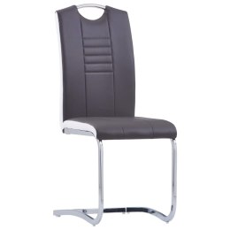 Krzesła stołowe, wspornikowe, 2 szt., szare, sztuczna skóra Lumarko!