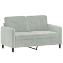 2-osobowa sofa z poduszkami, jasnoszara, 120 cm, aksamit Lumarko!