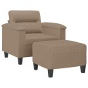 Fotel z podnóżkiem, kolor cappuccino, 60 cm, sztuczną skórą Lumarko!