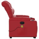 Podnoszony fotel masujący, rozkładany, czerwony, ekoskóra Lumarko!