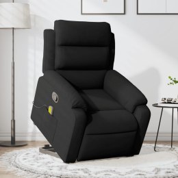 Rozkładany fotel masujący, podnoszony, czarny, aksamitny Lumarko!