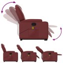 Podnoszony fotel masujący, rozkładany, winna czerwień, ekoskóra Lumarko!