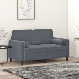 2-osobowa sofa z poduszkami, ciemnoszara, 120 cm, aksamit Lumarko!
