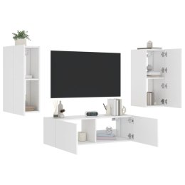 3-częściowy zestaw mebli TV z oświetleniem LED, biały Lumarko!