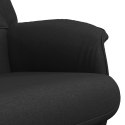 Rozkładany fotel z podnóżkiem, czarny, obity tkaniną Lumarko!
