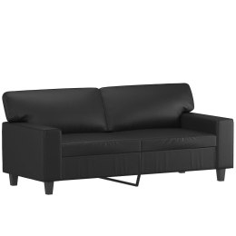2-osobowa sofa, czarna, 140 cm, sztuczna skóra Lumarko!
