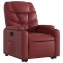 Podnoszony fotel rozkładany, winna czerwień, sztuczna skóra Lumarko!