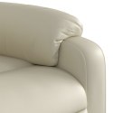 Podnoszony fotel masujący, rozkładany, kremowy, ekoskóra Lumarko!