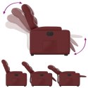 Rozkładany fotel pionizujący, elektryczny, bordowy, ekoskóra Lumarko!