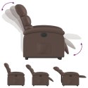 Rozkładany fotel pionizujący, elektryczny, brązowy, ekoskóra Lumarko!