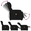 Podnoszony fotel masujący, rozkładany, czarny, mikrofibra Lumarko!