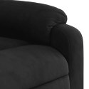 Podnoszony fotel masujący, rozkładany, czarny, mikrofibra Lumarko!