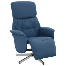 Fotel rozkładany z podnóżkiem, niebieski, tkanina Lumarko!