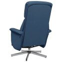 Fotel rozkładany z podnóżkiem, niebieski, tkanina Lumarko!