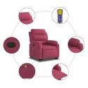 Podnoszony fotel masujący, elektryczny rozkładany, kolor wina Lumarko!