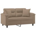 2-osobowa sofa z poduszkami, cappuccino, 120 cm, sztuczna skóra Lumarko!
