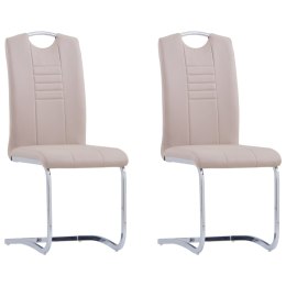 Krzesła stołowe, wspornikowe 2 szt., cappuccino, sztuczna skóra Lumarko!