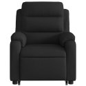 Podnoszony fotel masujący, rozkładany, czarny, obity tkaniną Lumarko!