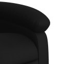Podnoszony fotel masujący, rozkładany, czarny, ekoskóra Lumarko!