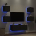 5-częściowy zestaw mebli TV z oświetleniem LED, czarny Lumarko!