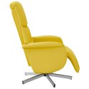 Fotel rozkładany z podnóżkiem, jasnożółty, tkanina Lumarko!