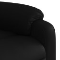Podnoszony fotel masujący, rozkładany, czarny, ekoskóra Lumarko!