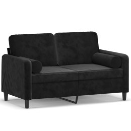 2-osobowa sofa z poduszkami, czarna, 120 cm, aksamit Lumarko!