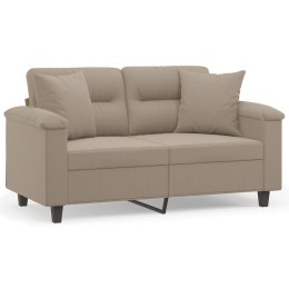 2-osobowa sofa z poduszkami, kolor taupe, 120 cm, mikrofibra Lumarko!