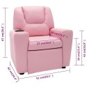 Fotel rozkładany dla dzieci, obity sztuczną skórą, różowy Lumarko!
