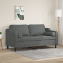 2-osobowa sofa z poduszkami, ciemnoszara, 140 cm, tkanina Lumarko!