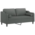 2-osobowa sofa z poduszkami, ciemnoszara, 140 cm, tkanina Lumarko!