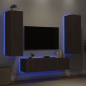 6-częściowy zestaw mebli TV z LED, brązowy dąb Lumarko!