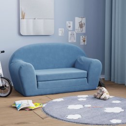 2-osobowa sofa dla dzieci, rozkładana, niebieska, miękki plusz Lumarko!