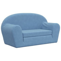 2-os. sofa dla dzieci, rozkładana, niebieska, miękki plusz Lumarko!