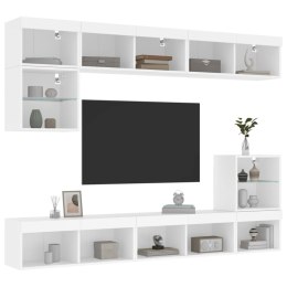 8-częściowy zestaw mebli TV z LED, biały Lumarko!