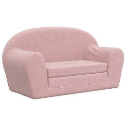 2-os. sofa dla dzieci, rozkładana, różowa, miękki plusz Lumarko!