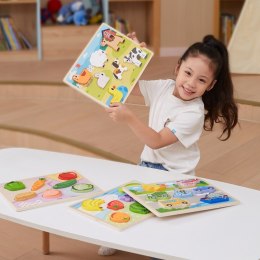 VIGA Drewniane Puzzle Układanka Montessori 2w1 Figurki Farma Lumarko!