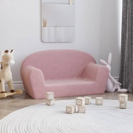 2-osobowa kanapa dla dzieci, różowa miękki plusz Lumarko!