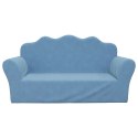 2-osobowa sofa dla dzieci, niebieska, miękki plusz Lumarko!