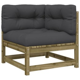 Ogrodowa sofa narożna z poduszkami, impregnowane drewno sosnowe Lumarko!