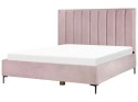 Łóżko z pojemnikiem welurowe 180 x 200 cm różowe SEZANNE Lumarko!