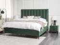 Łóżko z pojemnikiem welurowe 180 x 200 cm zielone SEZANNE Lumarko!