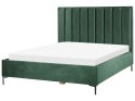 Łóżko z pojemnikiem welurowe 180 x 200 cm zielone SEZANNE Lumarko!