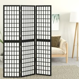 Składany parawan 3-panelowy, styl japoński, 120x170 cm, czarny Lumarko!
