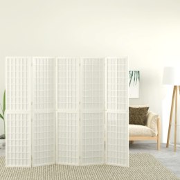 Składany parawan 5-panelowy, styl japoński, 200x170 cm, biały Lumarko!